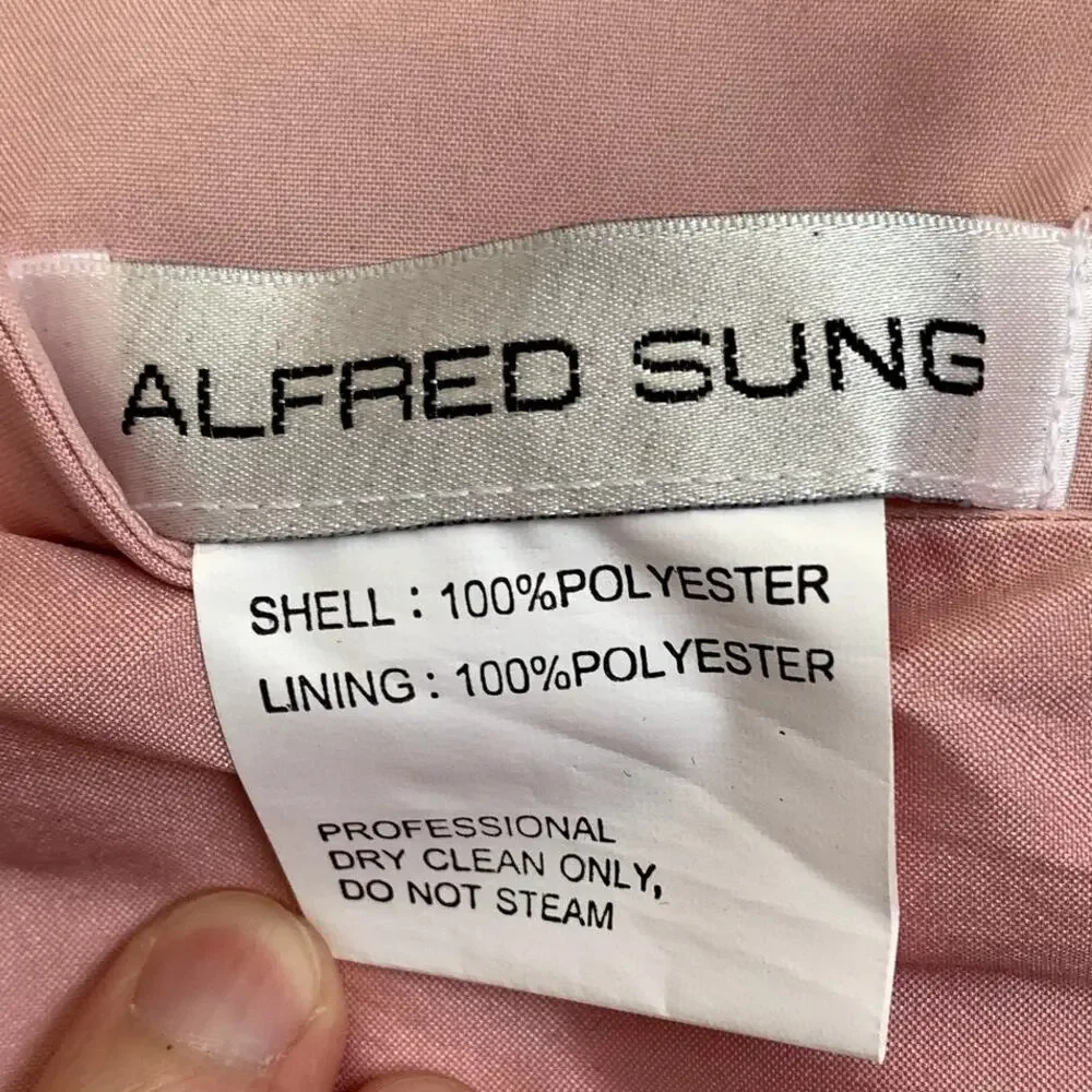 NWT‎ Alfred Sung Off the Shoulder Cocktail Dress in Twirl Pink